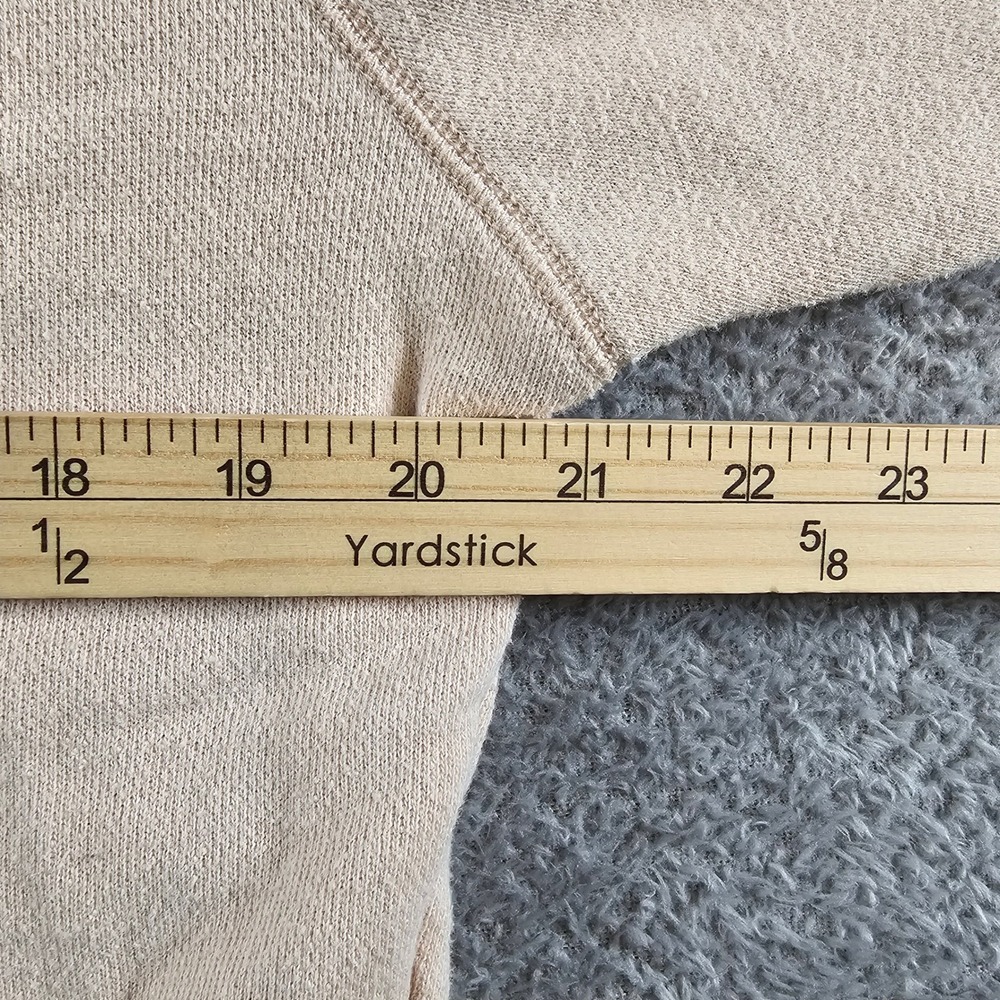 Aerie Tan Oversized Raglan Crewneck Sweatshirt Raw Hem XXS Baggy Cozy - Picture 6 of 7